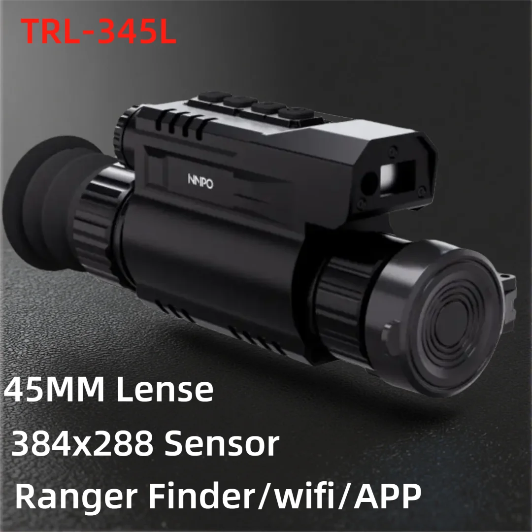 TRS-345L 45mm Termal Görüntüleme Cihazı 384*288 Avcılık Kızılötesi Termal Kamera Açık Hava Gözlem Gece Görüş Dürbünü Mesafe Bulucu