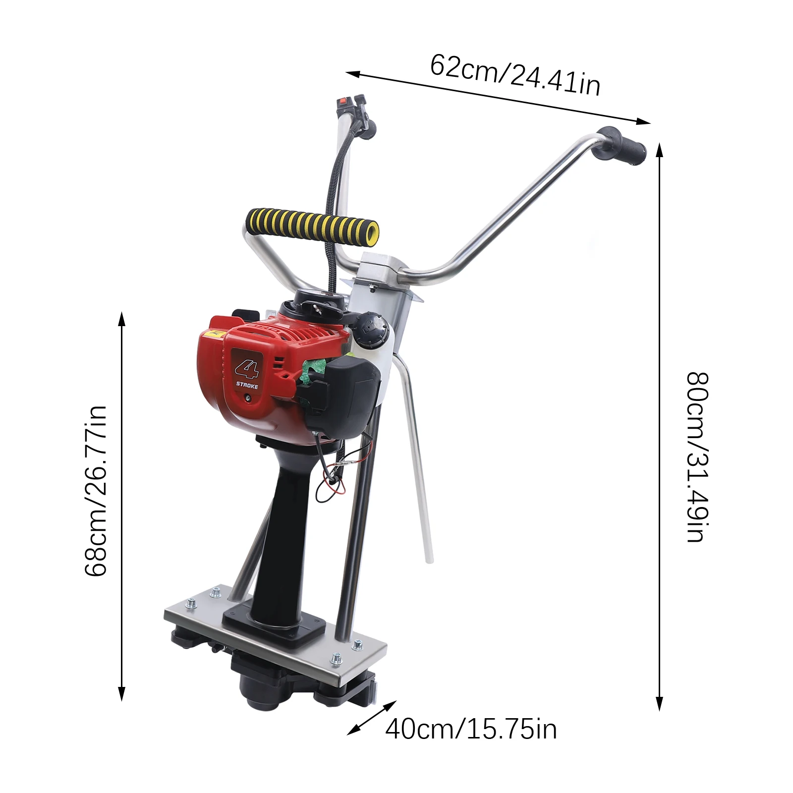 Concrete Vibration Leveling Ruler 4-Stroke Air-Cooled All Stainless Steel Body Vibrating Concrete Power Screed