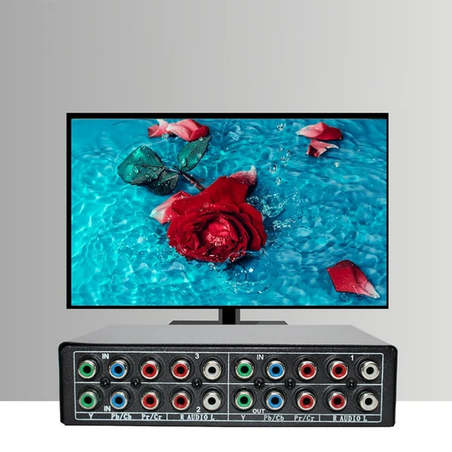 Коммутатор компонентов RGB, переключатель 5 RCA, 3-сторонний YPBPR-кабель, коммутатор компонентов AV для PS2 Wii, DVD-плеера, ТВ 2