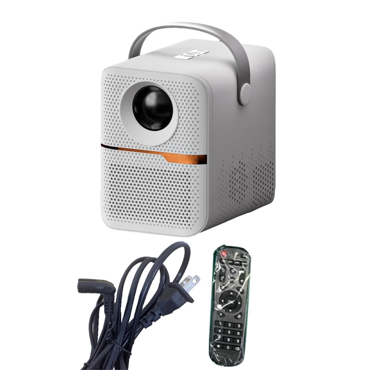JAS-P10 Smart 4K WiFi Portable 1080P Home Theater Video LED Bluetooth Mini Projector Android 10 Projector US PLUG(White)