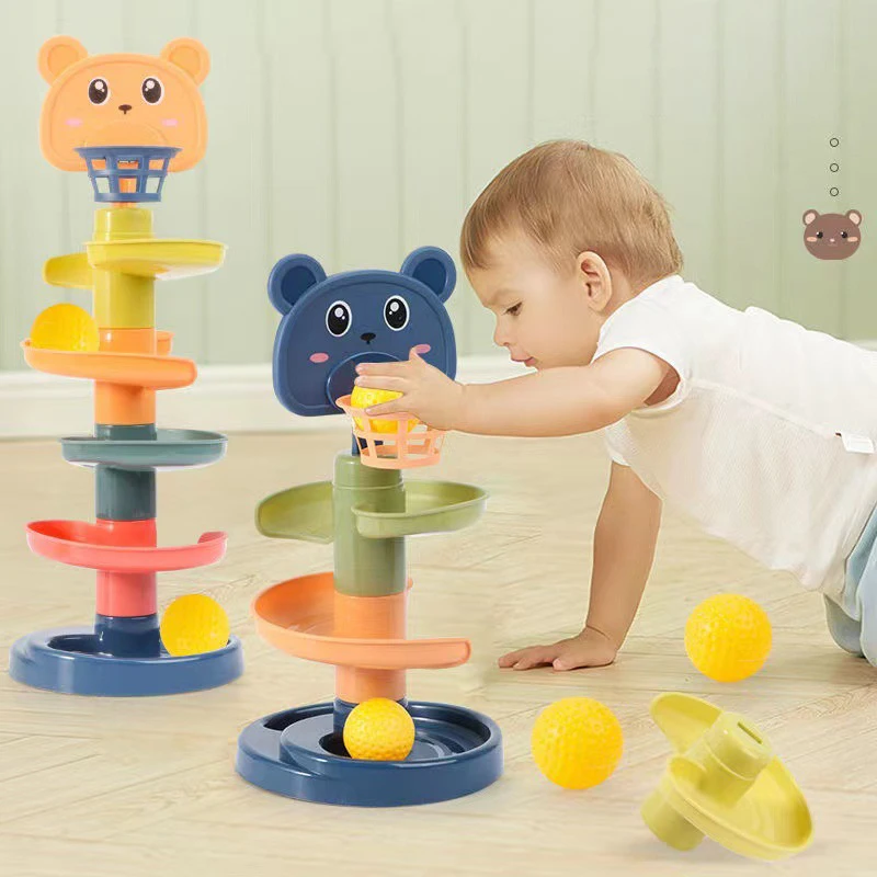 Montessori Toys Baby 0 12 24 36 Months Track Rolling Ball Push Pop Sliding Ball Early Education Toys Games Children Sensory Toy 2