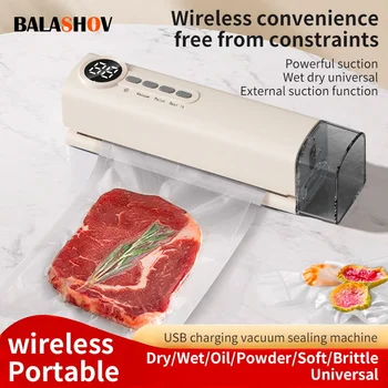 Multifunctional portable wireless vacuum sealer powerful suction Automatic food sealing machine USB Rechargeable Food Bag Sealer 1