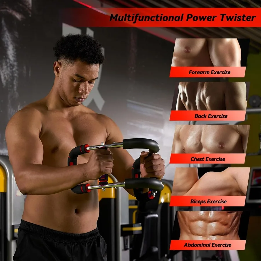 Twister Arm Trainer, Adjustable Chest Workout Equipment with 6 Resistance Levels Springs (30-160 Lbs), Arm Trainer for Men & Wom