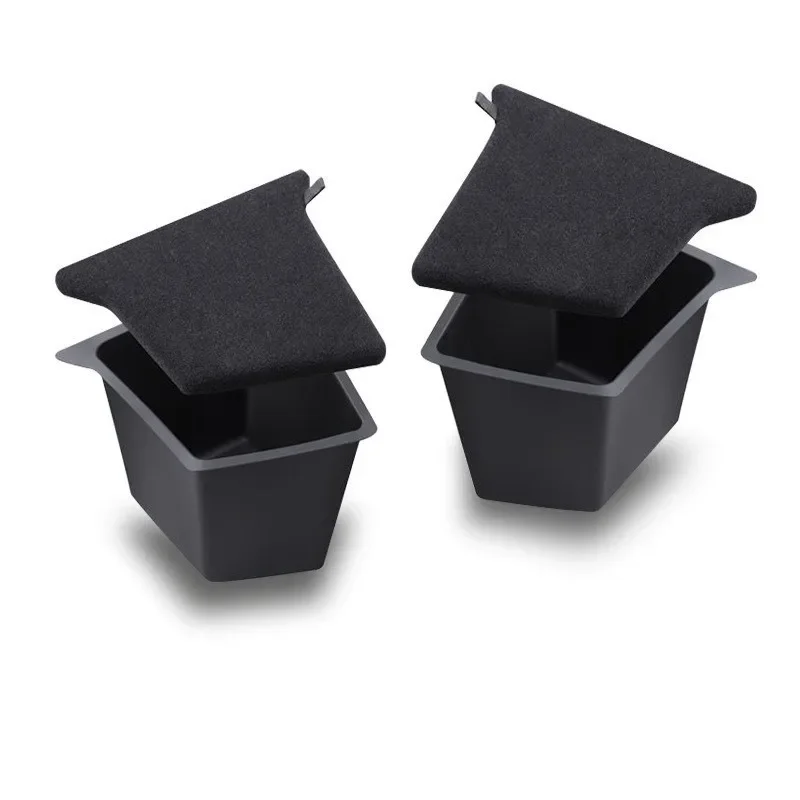 Car Rear Trunk Side Storage Box Organizer For Tesla Model Y Flocking Mat Cover Partition Board