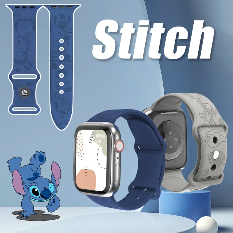 Disney Stitch Anime Strap For Apple Watch Band 44mm 40mm 45mm 41mm