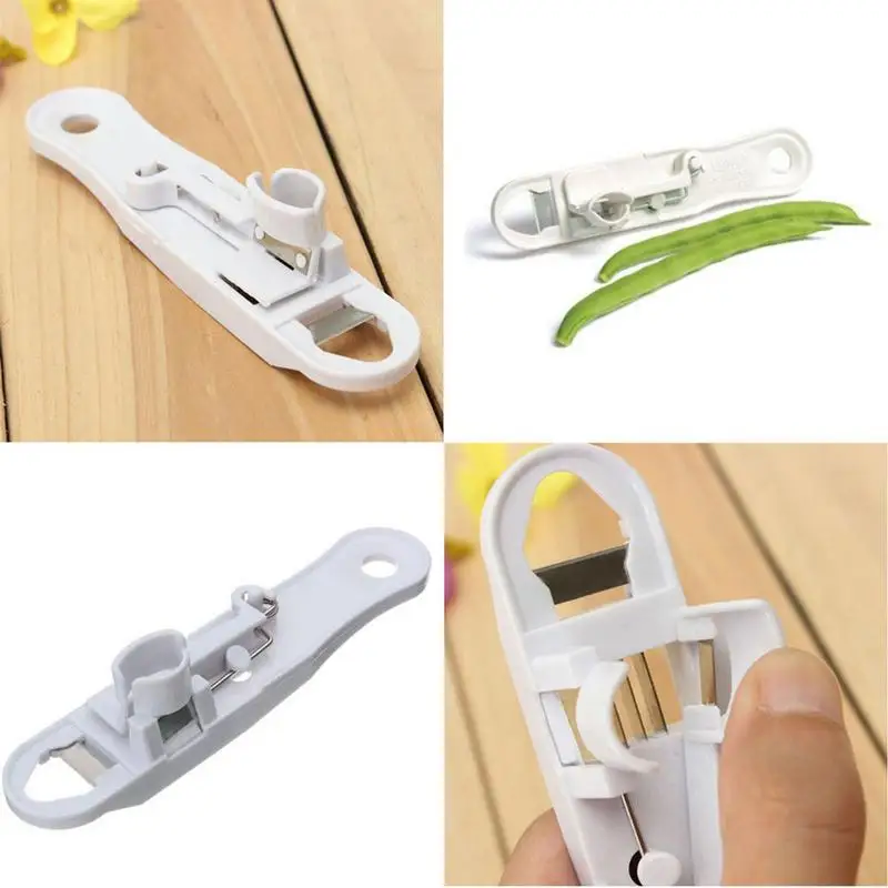 Green Bean Cutter Lightweight Bean Slicer Cutter White Kitchen Equipment Food Grade Material Remover Peeler Grater for French