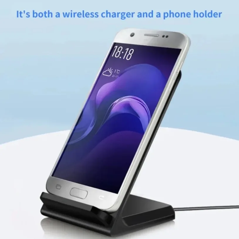 VIKEFON Wireless Charger Dock Desktop Phone Holder Stand For iPhone 17-12 Pro Max Samsung S25 S24 Xiaomi Fast Charging Station