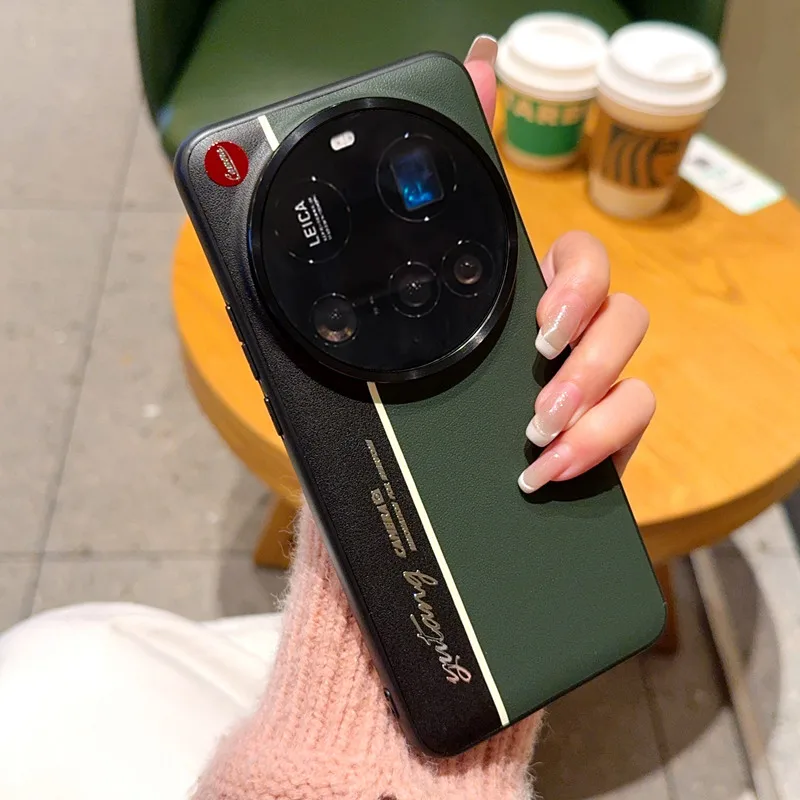 Luxury Leather Texture Fluorescence Color Block Shockproof Bumper Case - Hard Back Cover