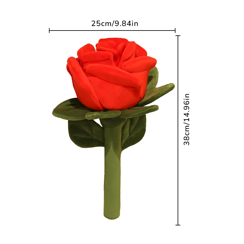 Rose Valentine Gift Flower Doll for Girls Presents Romantic Realistic Red (Rosa Flower Plush Birthday Gifts For Girlfriend