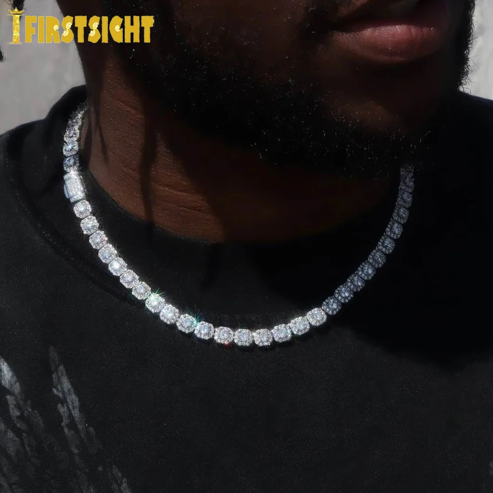 KissYan Collier Tennis Pour Femmes, 14 Carats Or Blanc Plaqué Avec Diamants Et Zircones Cubiques En Baguette Tennis Collier épais Ras Du Cou Collier Fantaisie Cadeau, Cuivre