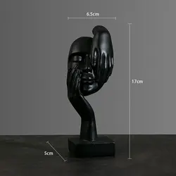 Nordic Light Luxury Resin Abstract Face Sculpture for Home and Office Decor (Black - A)