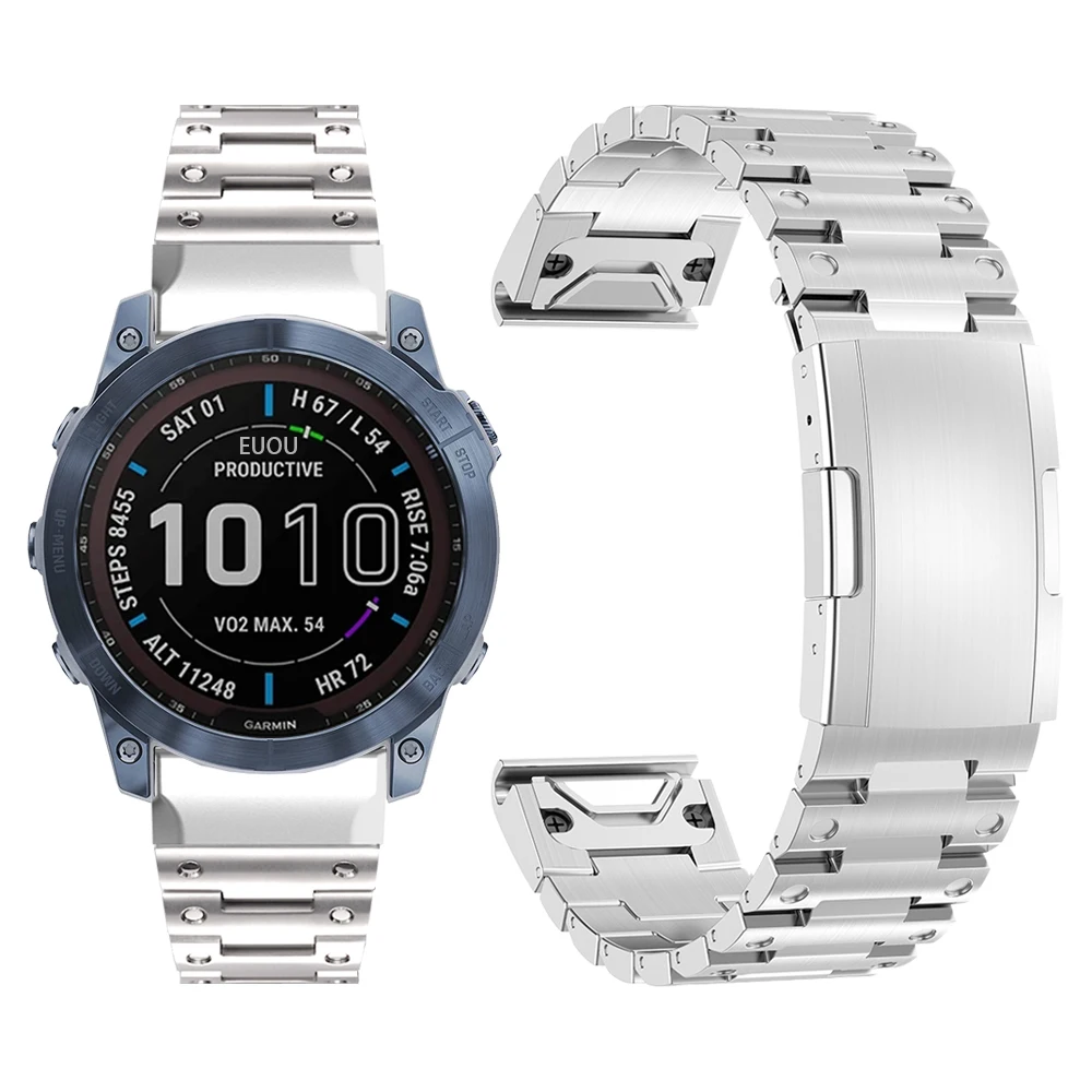 Bracelet acier Garmin Fenix 7 (argent) 