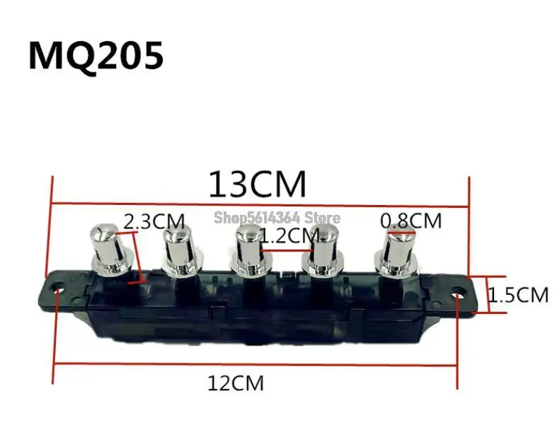 MQ205 AC 250V 4A 5 Pushbutton Piano Type Key Board Switch for Range Hood 1pc