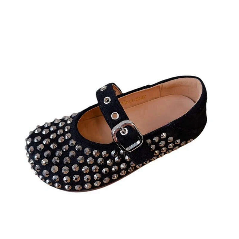Claladoudou Girls Shoes Autumn Kids Fashion Bling Rhinestones Mary Jane Toddler Silver Dress Dance Ballet Princess Show Flats 3
