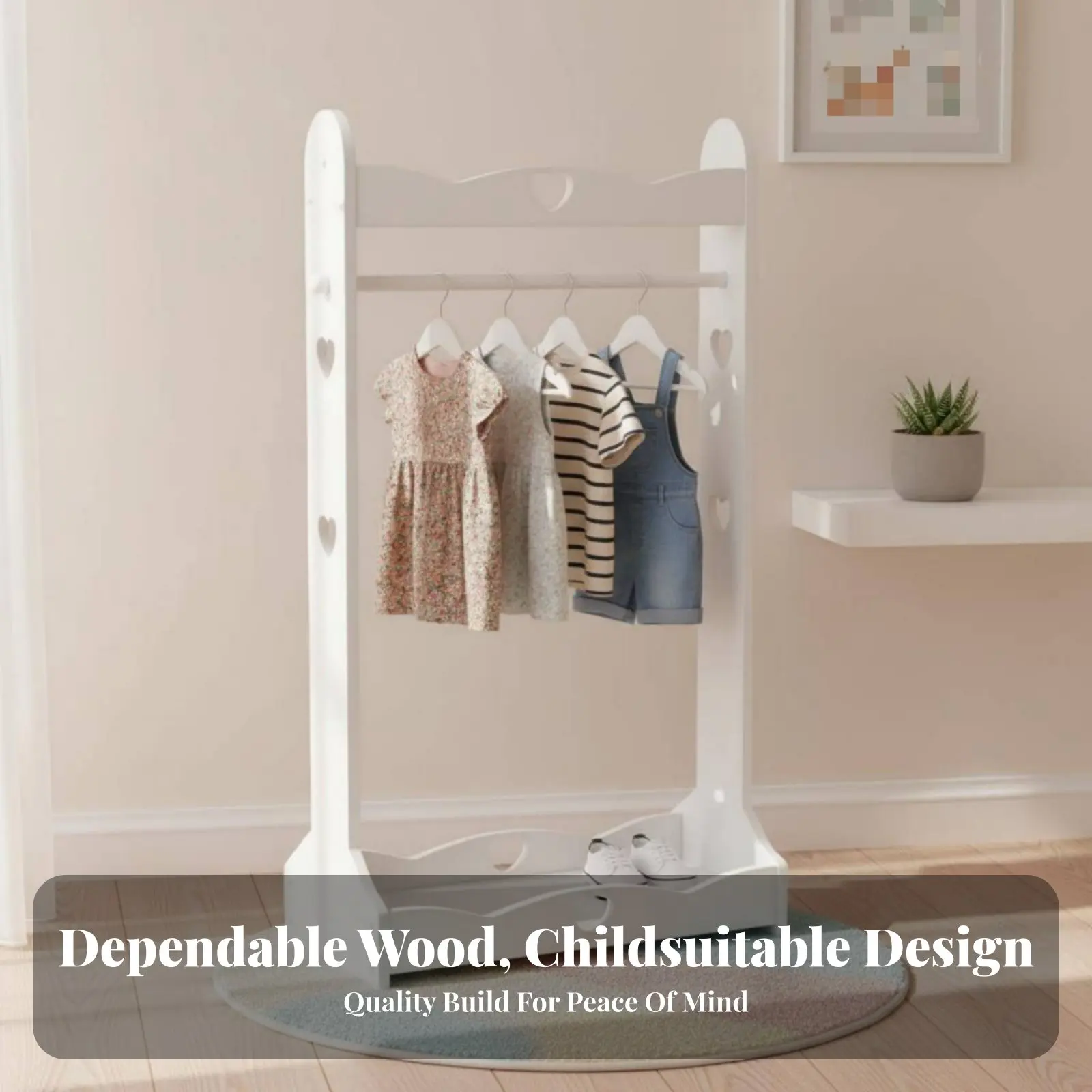 어린이용 코트 랙 공주 디자인 아동복 랙 분리형 다용도 옷걸이 (, 교사용)