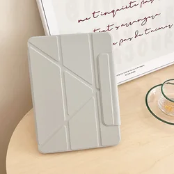 Premium Leather Stand Clear Tablet Cover - Durable Transparent Hard Protector for Pro 2018 2020 11inch (GRAY)
