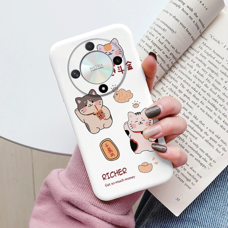 Cute Cat Silicone Soft Back Case with Lovely Cartoon Design