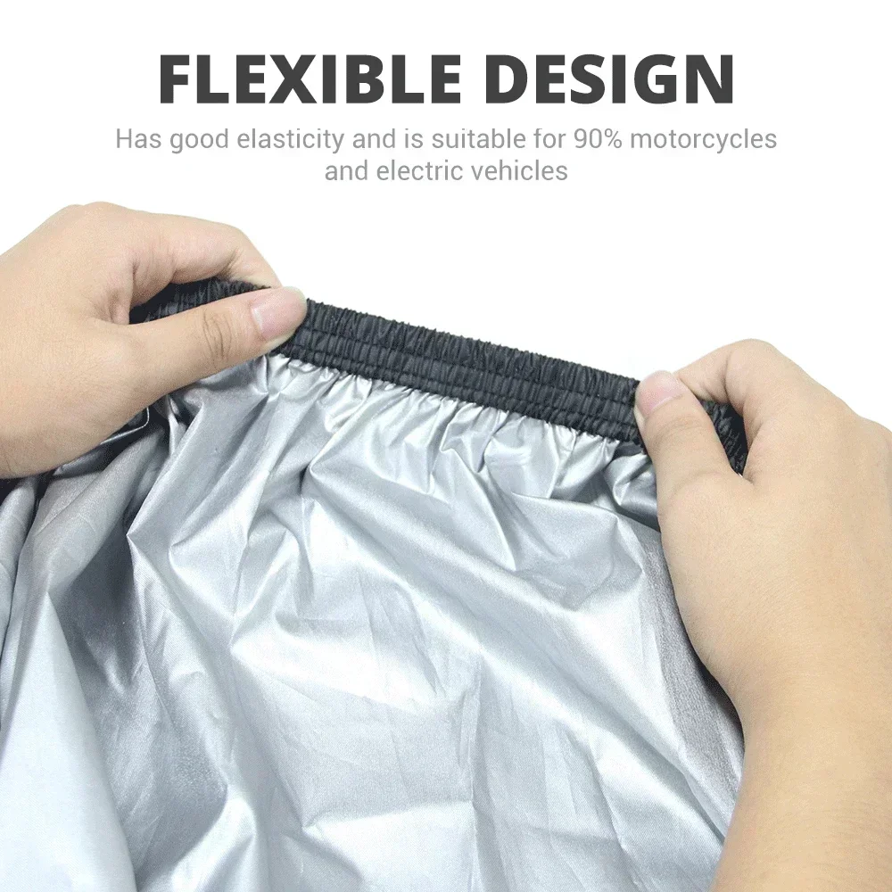 Waterproof Motorcycle Cover All Season Dustproof UV Protective Outdoor Indoor Scooter 190T Fabric Motorbike Cover