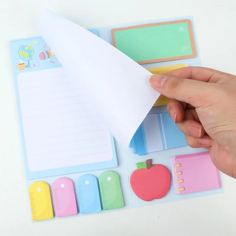 Adorable Cartoon Sticky Notes Set - Teacher's To-Do List Memo Pads