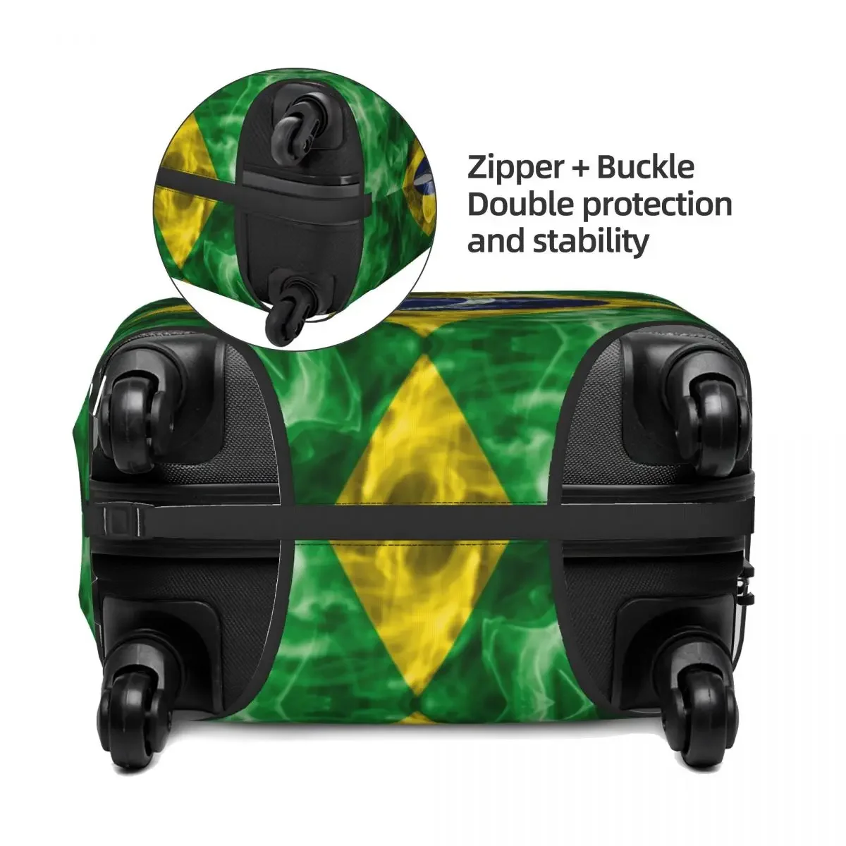 Brazilian Flag Luggage Cover Elastic Brazil Travel Suitcase Protective Covers Suit For 18-32 inch