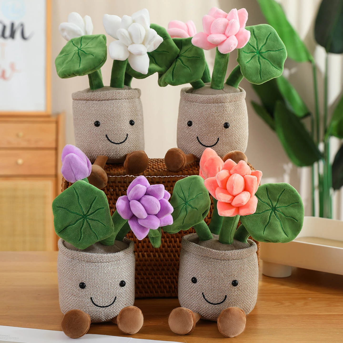 30cm Latest Beautiful Flower Plate Planting Doll Stuffed Plush Toy Handmade Doll Cartoon Anime Cute Gift Doll for Friends