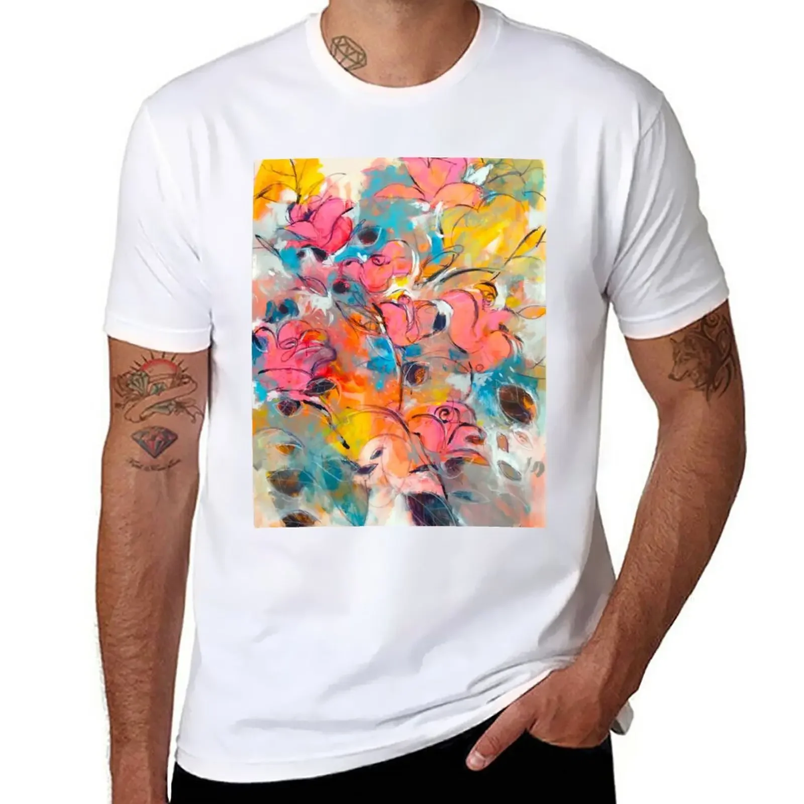 

Old roses from garden T-Shirt anime boys animal print Men's t-shirts
