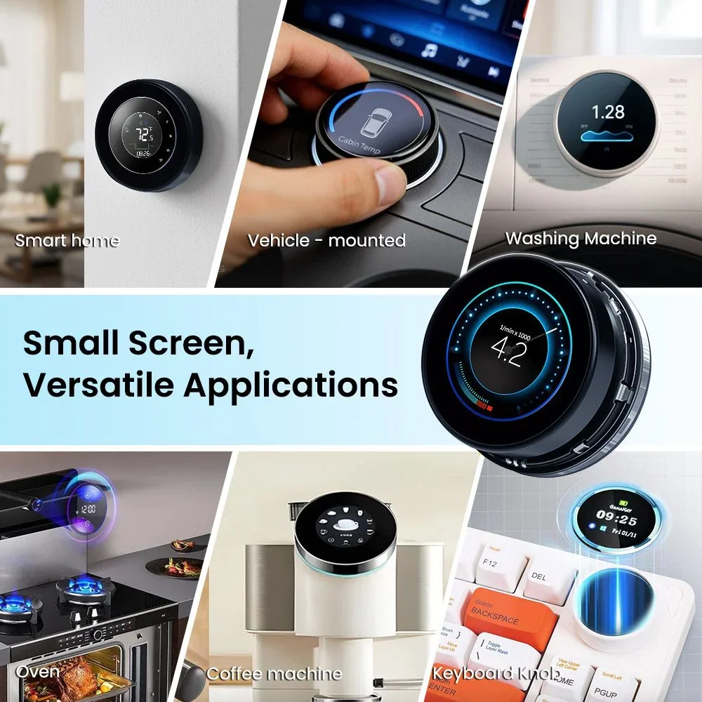 Elecrow CrowPanel 1.46'' ESP32 로터리 디스플레이 360×360 IPS 라운드 터치 노브 스크린 WiFi BLE HMI 모듈(Arduino LVGL용)