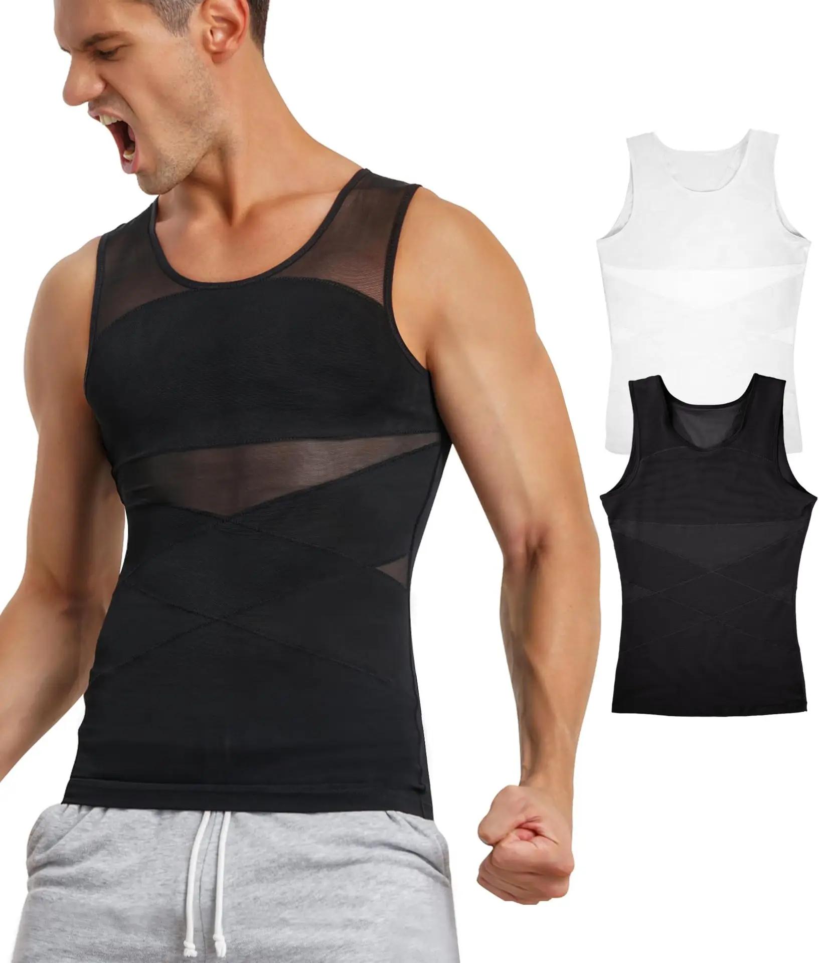 Men Bodysuit Breathable Shapewear Slimming Vest Corset Man Mesh Body Shaper Compression Undershirt Girdle Sleepwear Man Clothes 15 S6340dbab1a1b43edbadea7a85e3c7996J
