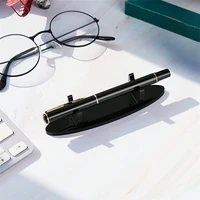 1pc Desk Pencil Holder Pen Holder Transparent Black Pen Display Stand Clear Stationery Fountain Pen Rack 3