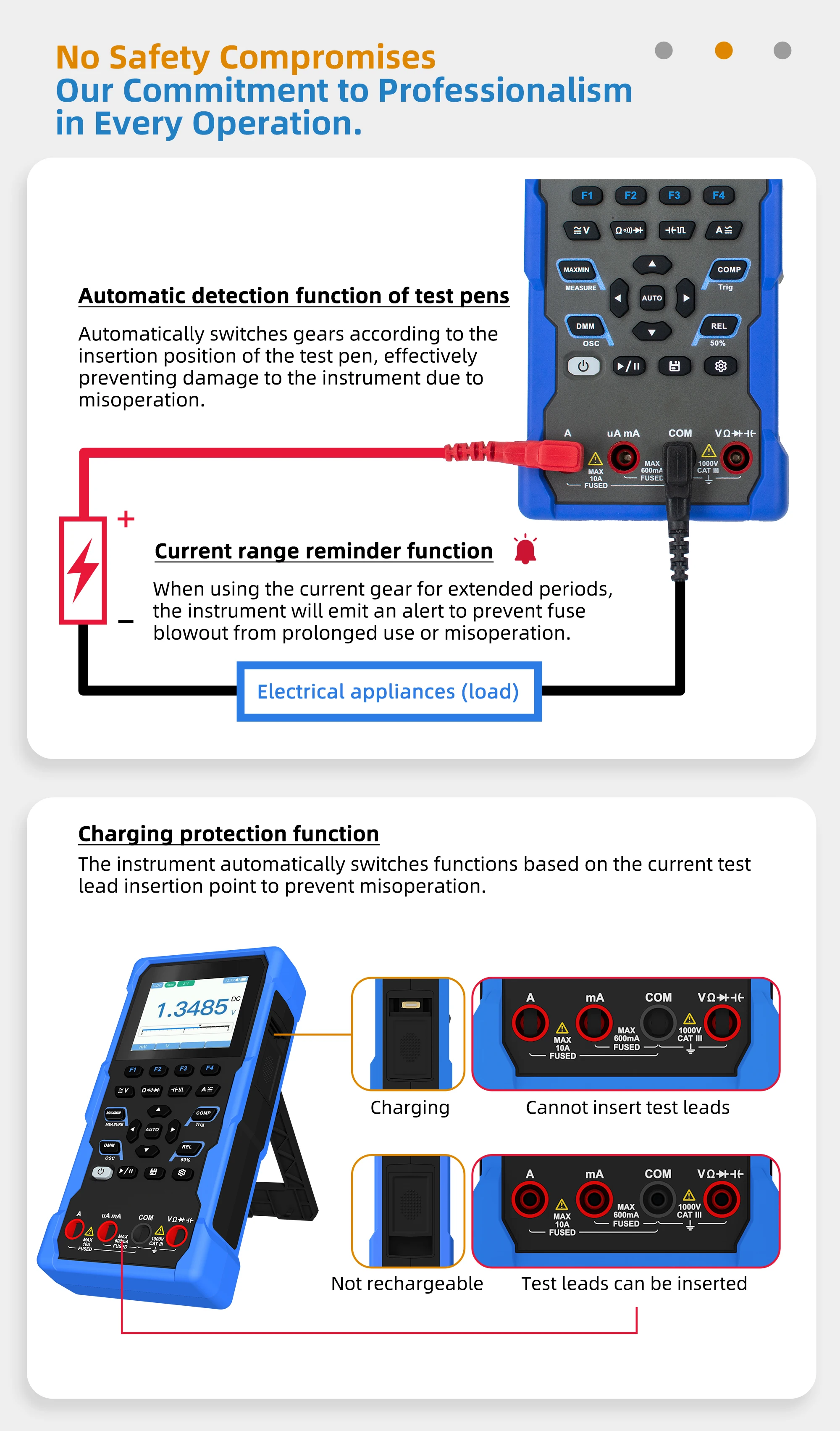 HDS120 HDS160 Digital Oscilloscope Multimeter 20000/60000 Counts True RMS 1MHz 5