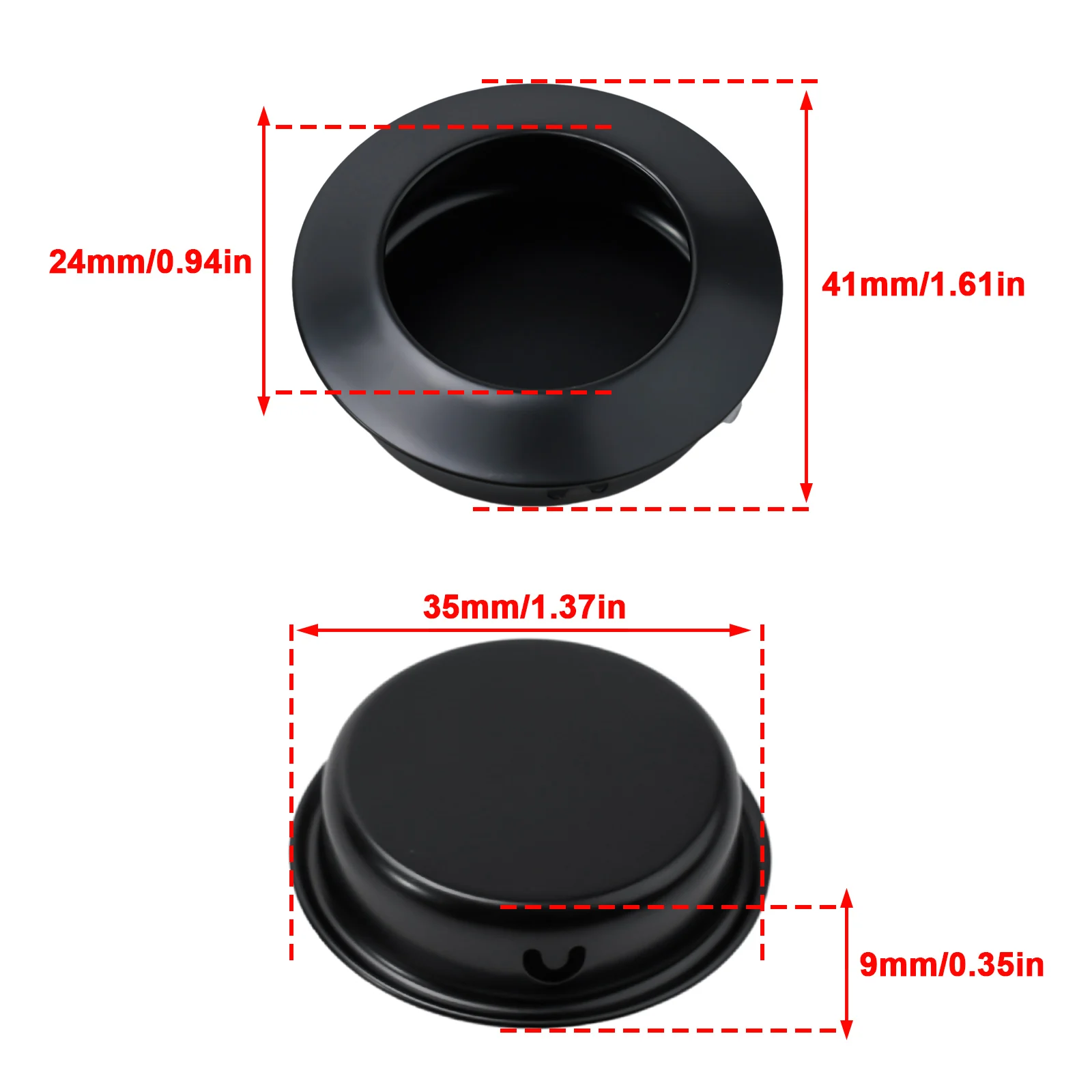 Description Picture 5 of item6PC Door Handles Stainless Steel Recessed Invisible Handle Cabinet Pulls Fire Proof Door Disk Room Round Ring Handle Pull