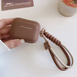 Stylish Silicone Earphone Case with Cute Lanyard - Protective Cover - Airpods Pro 1 (Brown)