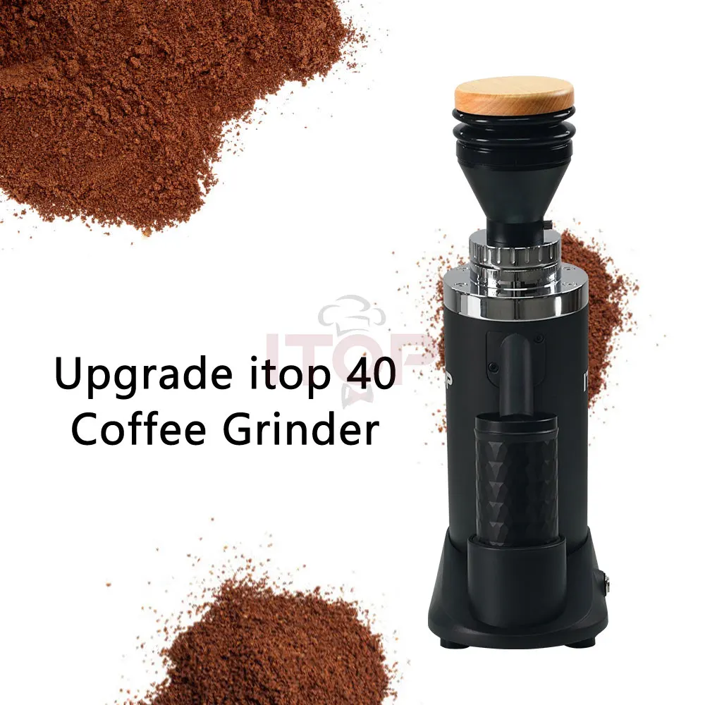 ITOP40 Coffee Grinder Machine Espresso Coffee Maker 64MM Flat Titanium Burrs Powder Grinding Machine Stepless Finess electric grinder adjustable dial burrs grinders coffee maker machine commercial 64mm