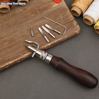 Инструменты для работы из кожи, набор для шитья, ремонтный набор с вощеной нитью, шило для канавок для начинающих профессионалов — изображение 6