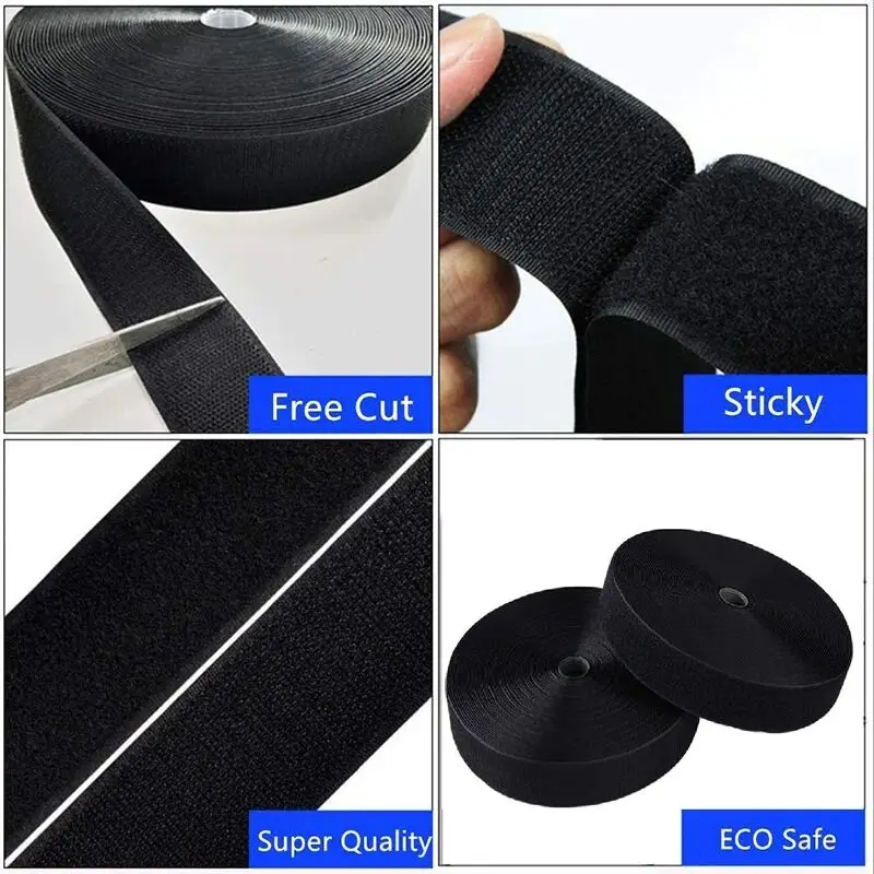 Versatile Sew-On Hook & Loop Tape | Durable Nylon Fabric Strap, 20-50mm Wide, for DIY Crafts, Sewing, and Home Decor