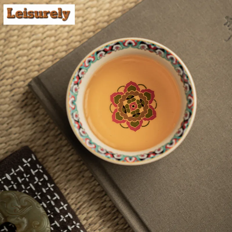 100ml Plant Ash Dunhuang Ceramic Teacup Creative Tea Bowl Single Cup Fragrance Cup Chazhan Master Cups Drinkware Decoration Gift