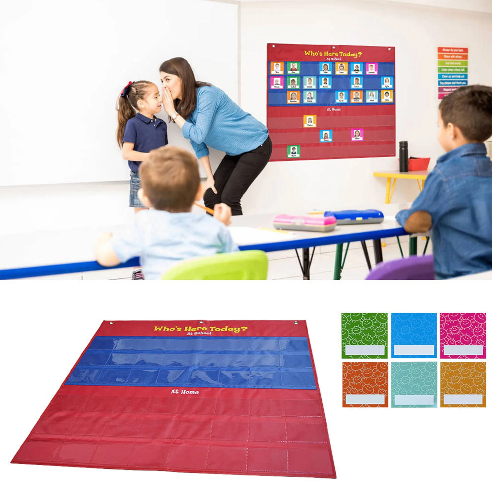 Attendance Wall Hanging Chart Convenient to Use Educational Environments Tool Suitable for Kindergarten Preschool