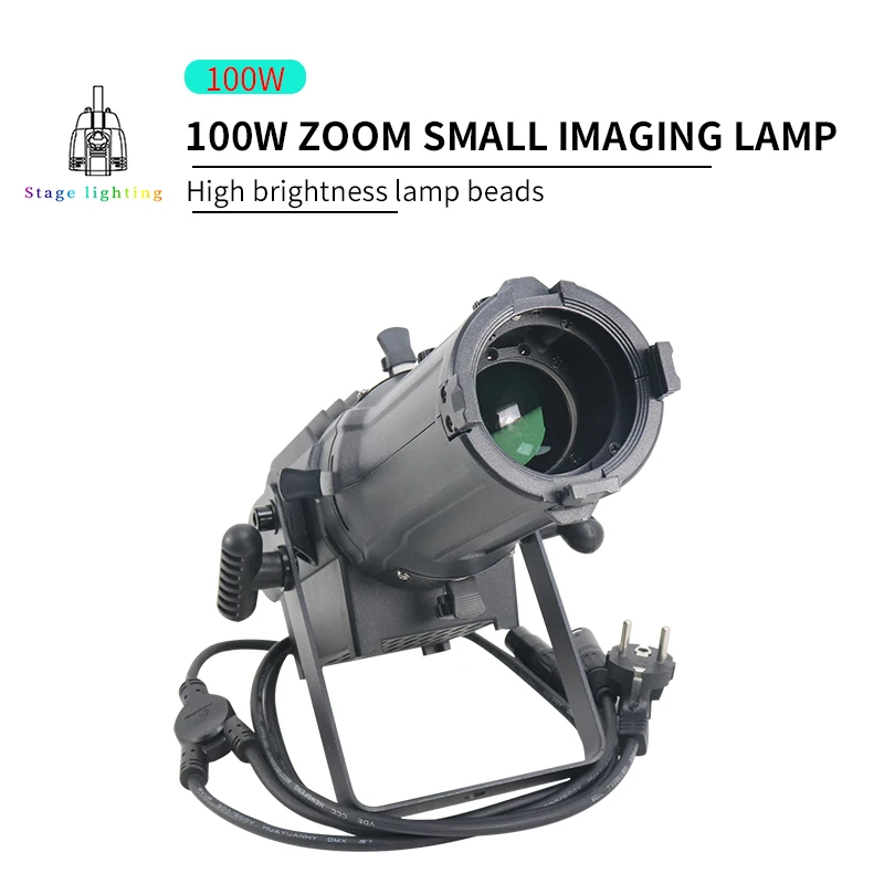 

Mini 100W DMX Zoom Profile Surface Studio Gobo Spotlight Variable Zoom Ellipsoidal DMX LED Leko for Light Show DJ CLUB