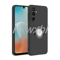 Racing Back Ring Holder Bracket Shockproof Phone Case - Galaxy M16 5G (Ring Case Black)