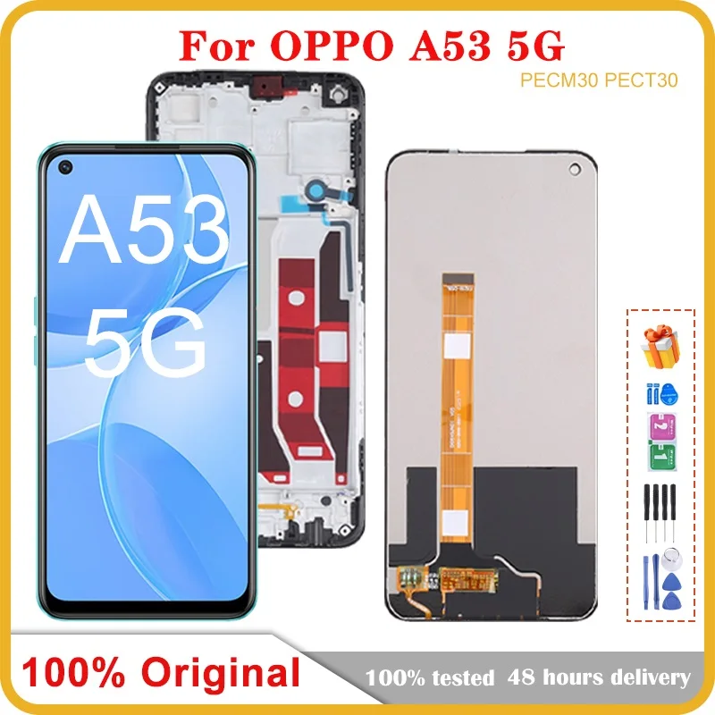 

6,5 ''оригинальный для Oppo A53 5G ЖК-дисплей экран Сенсорная панель дигитайзер Запасные части для Oppo A53 5G LCD PECM30 PECT30