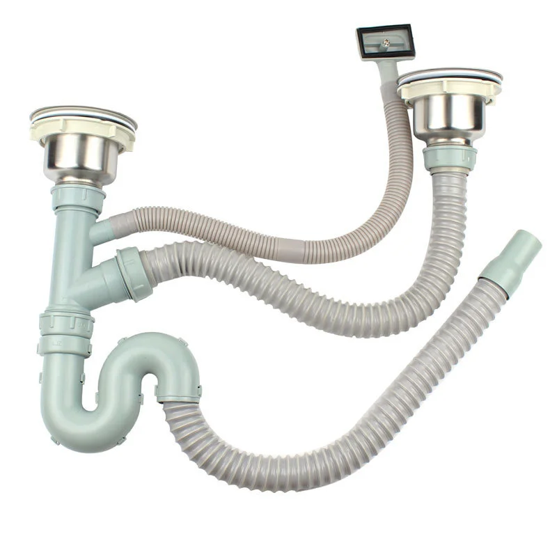 Kitchen sink double basin downpipe downcomer accessories single and double tank odor and insect proof vegetable washing basin