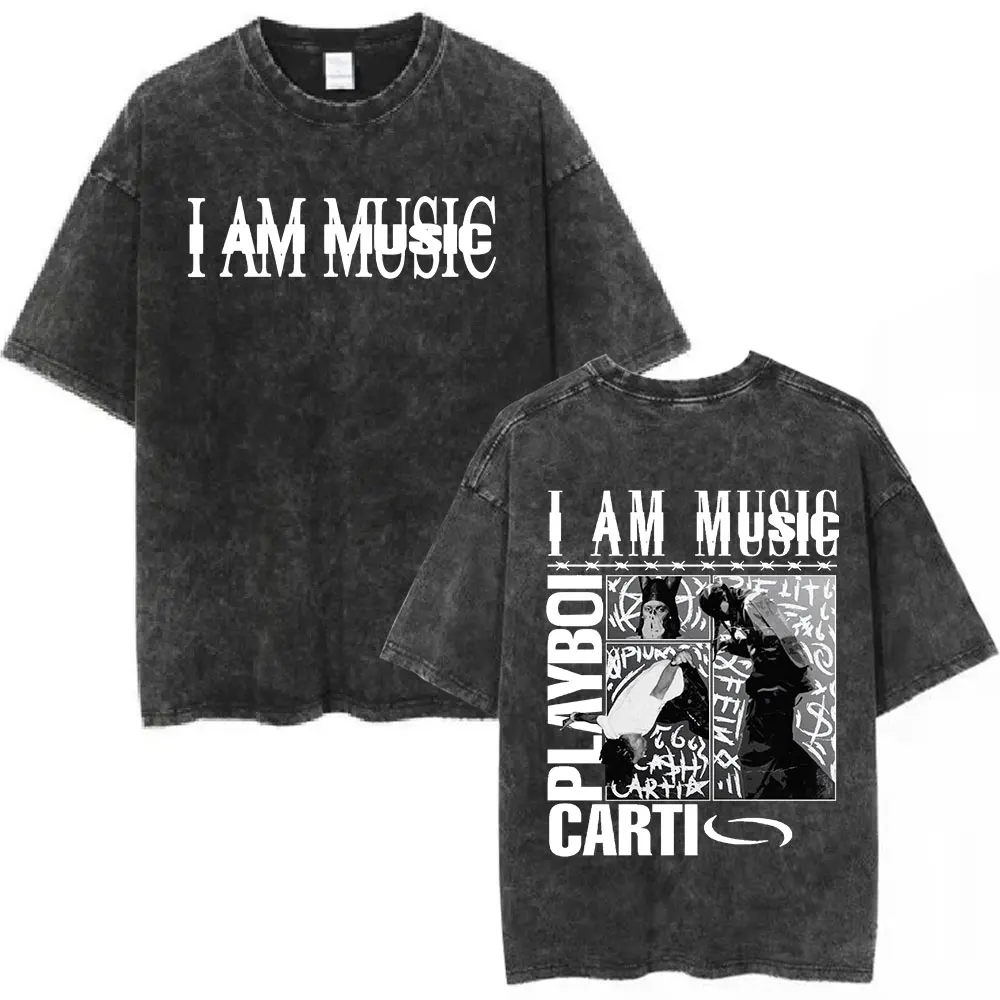 Rapper Playboi Carti I Am Music Album Logo Retro Washed T