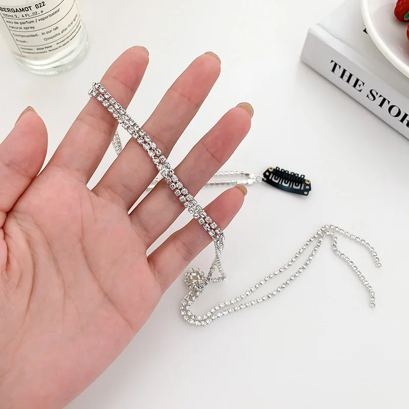 Rhinestone Chains Tassel Hair Band Temperament Braided Crystal Hair Clip Hairstyle Accessories Headwear Jewelry Gifts Women