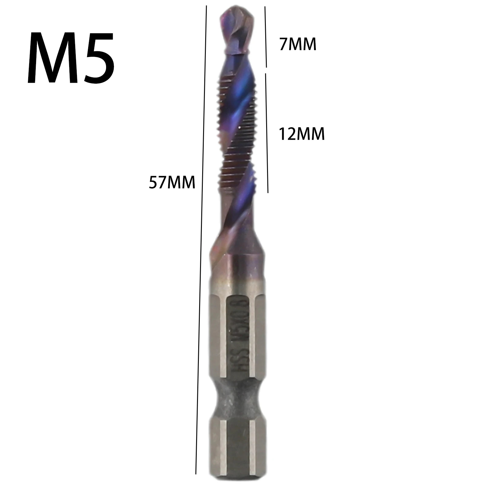 1pc Tap Drill Bit Hex Shank HSS Screw Bit Screw Machine Tap M3/M5/M6/M8/M10 For Wood Aluminum Iron Power Tools Parts