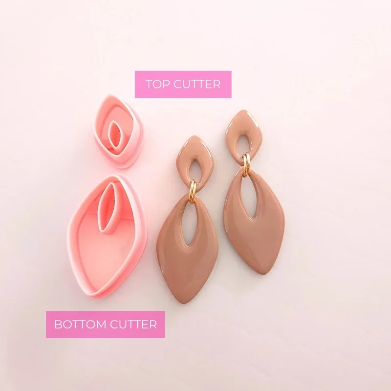 Polymer clay cutter set STATEMENT NO DRILL elongated daggers boho abstract geometric shape large earring tools