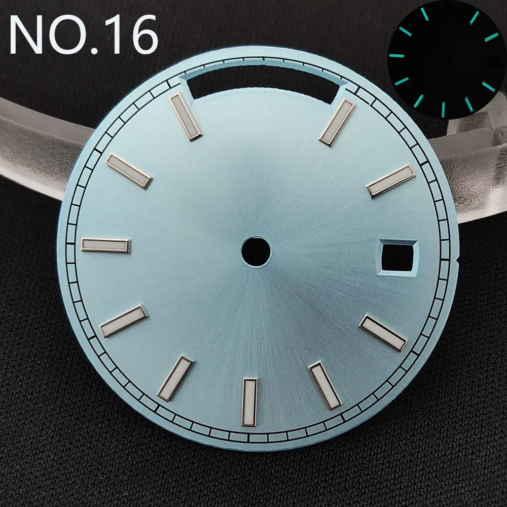 Blue Luminous 29mm Watch Dial - Sterile Mod Style