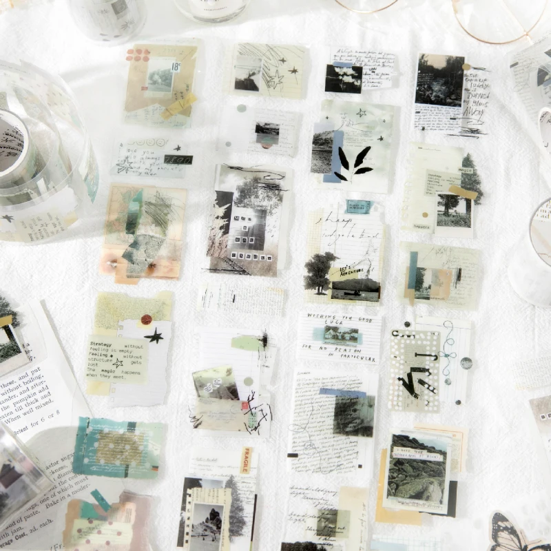 저널 GO 5x200cm 자유는 야생이다 레트로 아트 다이컷 테이프 스티커 크리에이티브 저널 스크랩북킹 DIY 미적 스티커