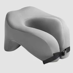 Luxury U - Shape Memory Foam Travel Pillow for Ultimate Comfort and Support (Light Grey)