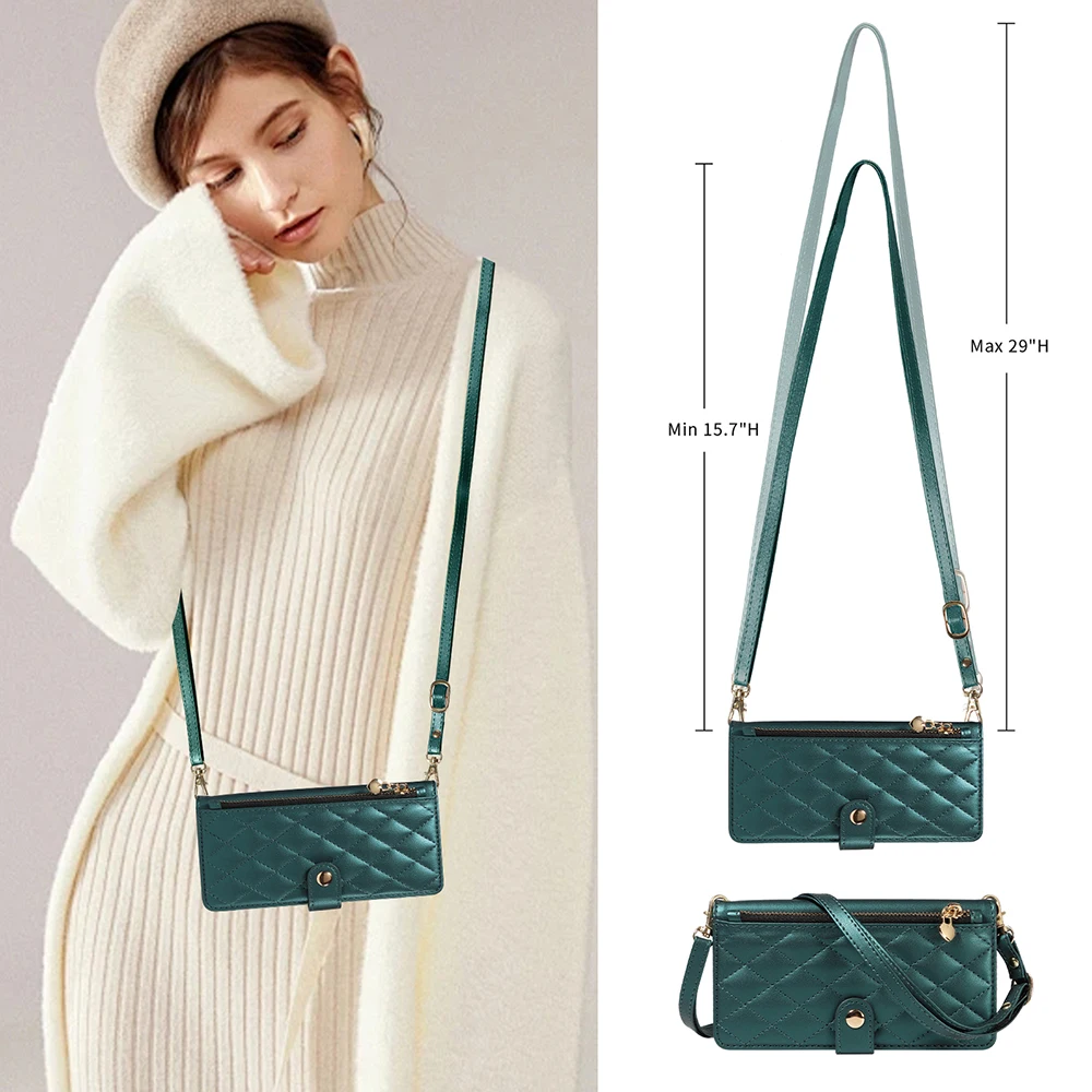 Crossbody Strap Multi-Card Slot Wallet Phone Case Cover