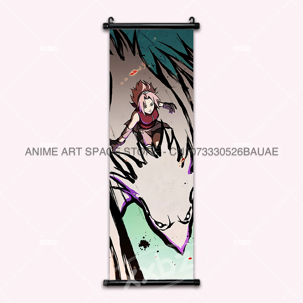 Naruto Anime Hanging Wall Art: Uchiha Sasuke & Jiraiya Scrolls Poster